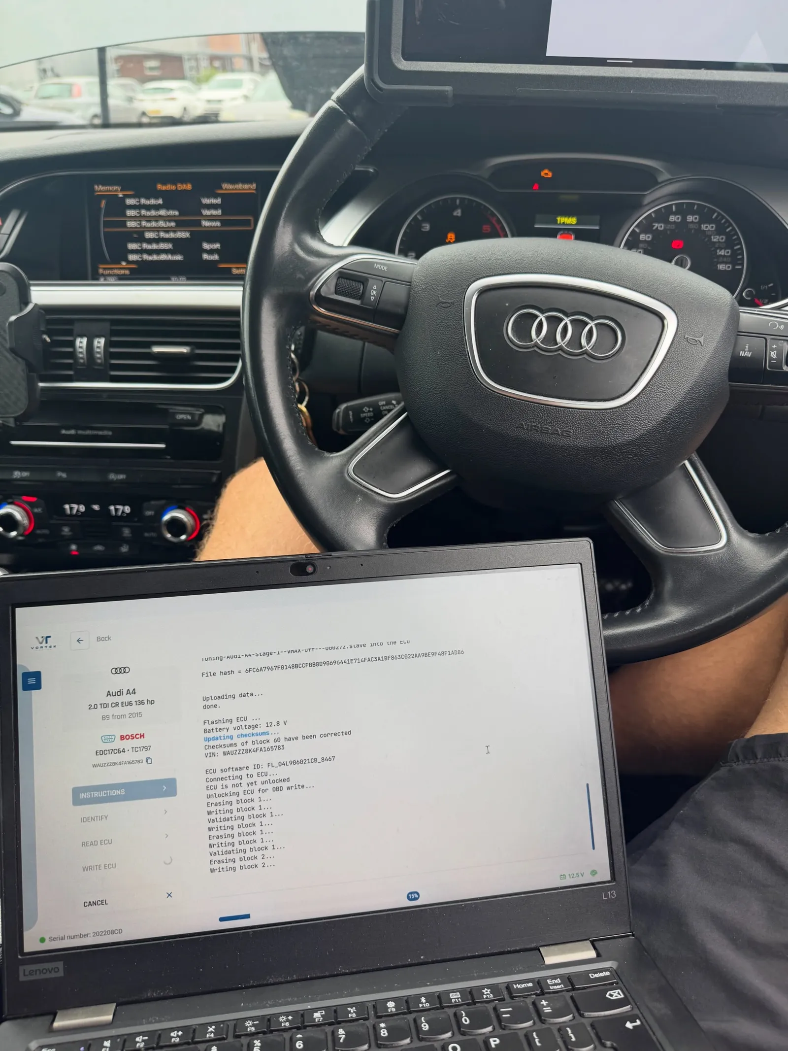 Audi A4 2.0 TDI 136hp Stage 1 photographed by MTechTuning